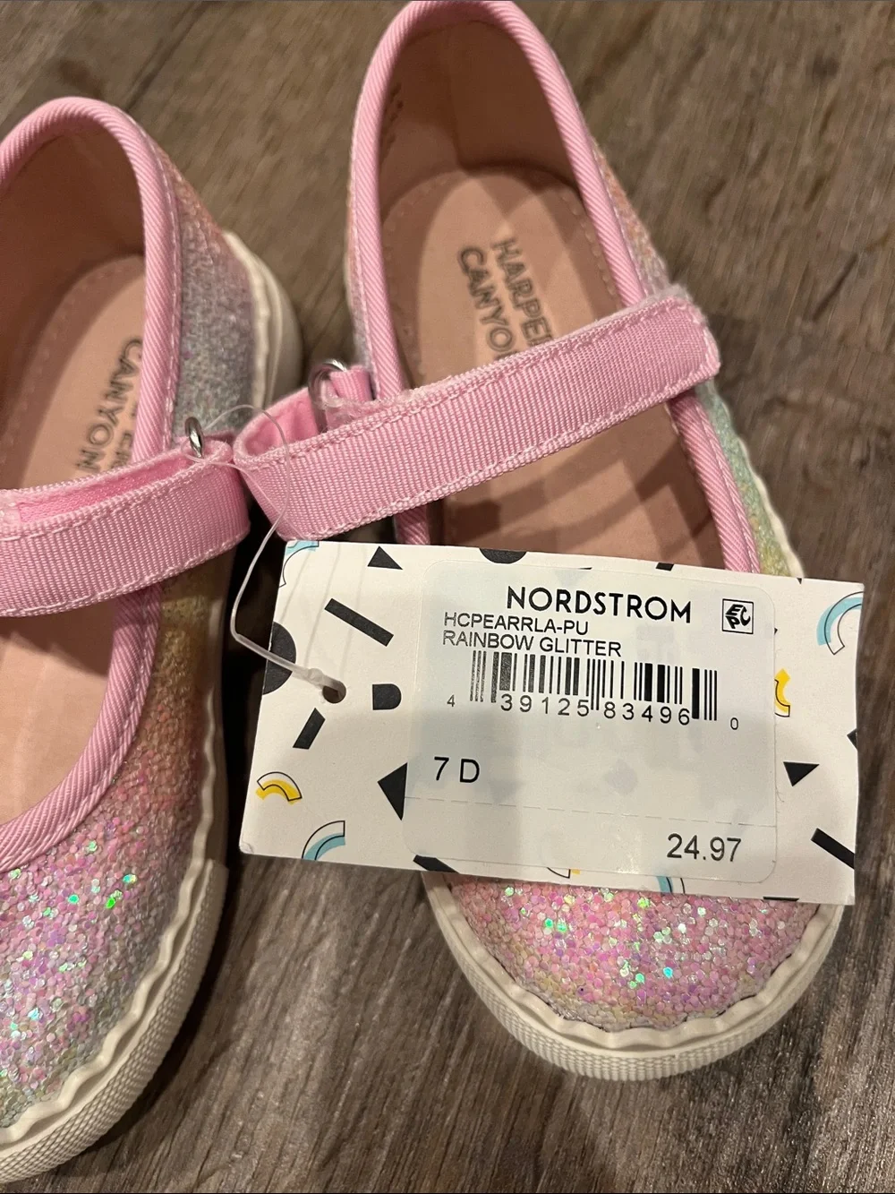 Harper Canyon Pink Glitter Mary Jane Shoes with Sparkle